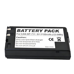 For Canon BP-711 BP-714 Battery E06, E07, E08, E09 2100mAh Camera Batteries
