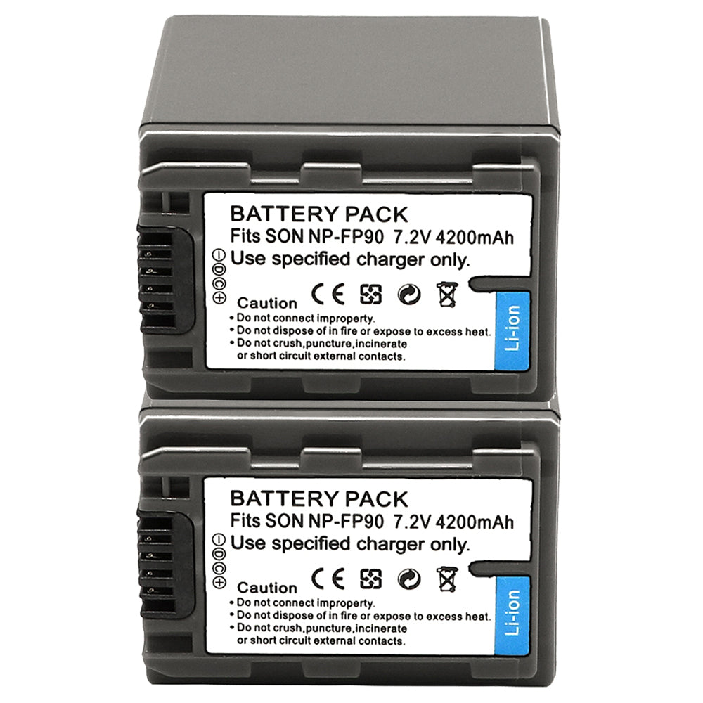NP-FP90/FP91 Battery Compatible with Sony DCR-SR100 HDR-HC3 HDR-HC3E DCR-DVD103 4200 mAh Camera Batteries