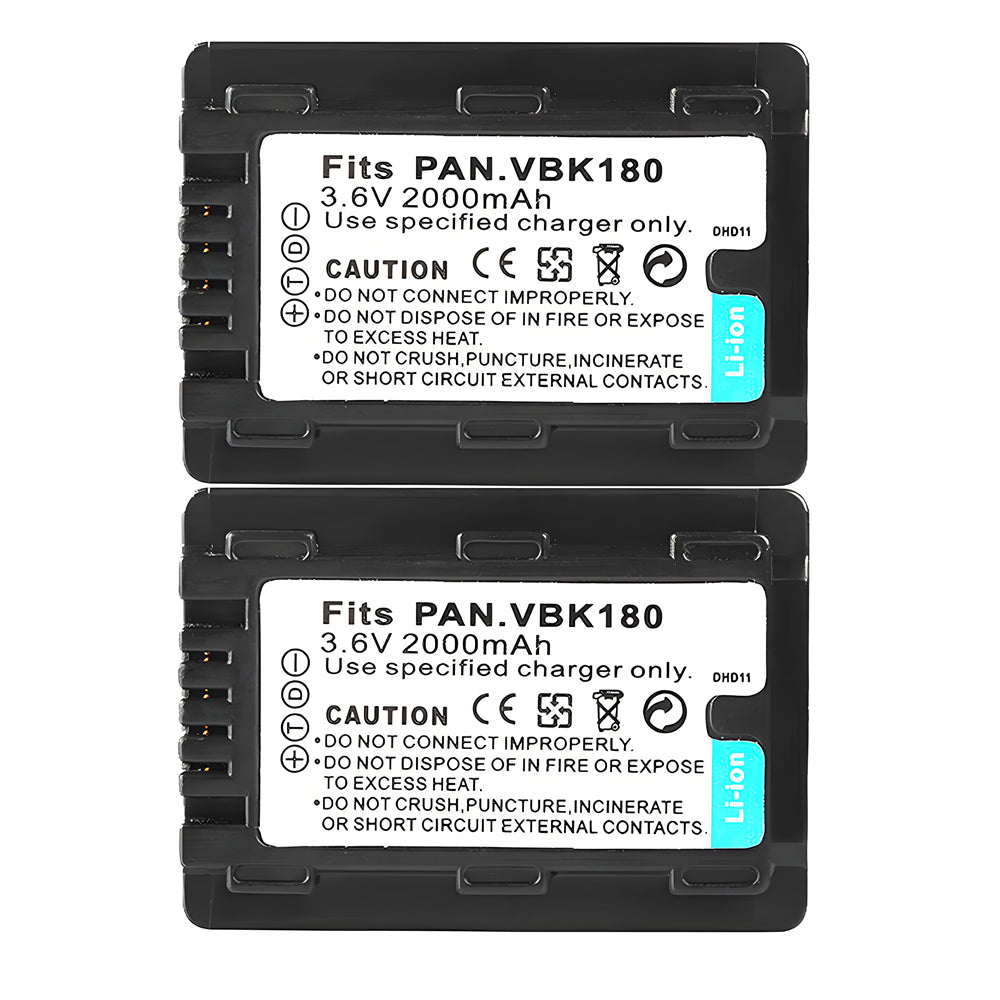 For Panasonic VW-VBK180 Battery Replacement SDR-S50K, SDR-S50N, SDR-S50P, SDR-S50PC 2000mAh Camerabatteries