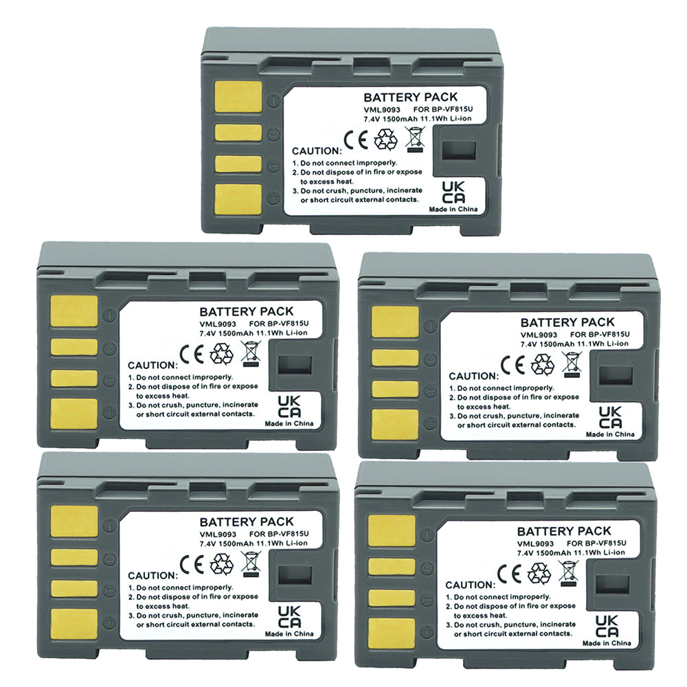 For JVC BN-VF815 Battery GZ-HD300AC, GZ-HD300AEK 1500mAh Camera Batteries