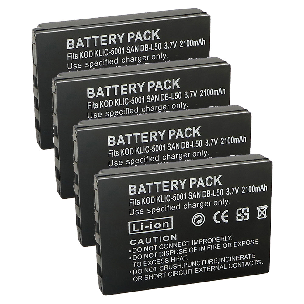 For Kodak Camera Battery KLIC-5001 3.7V 2100mAh Batteries