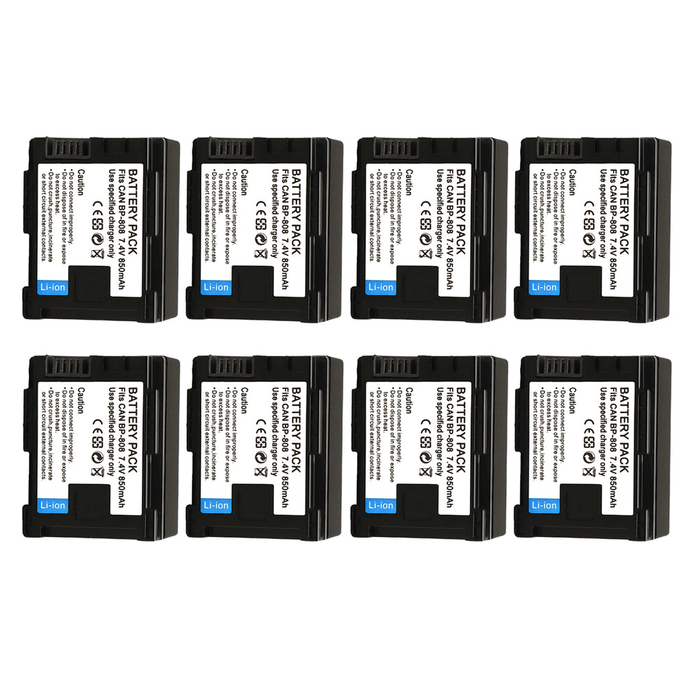 For Canon BP-808 BP-809 Battery FS10, FS11, FS20 VIXIA HF M30 850mAh Camera Batteries
