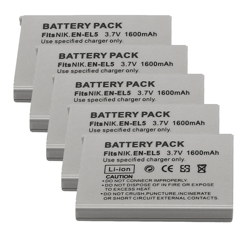 For Nikon EN-EL5 Battery Nikon CoolPix 3700, 4200, 5200, 5900, 7900, P3, P4, P80, P90, P100 1600mAh Camera Batteries