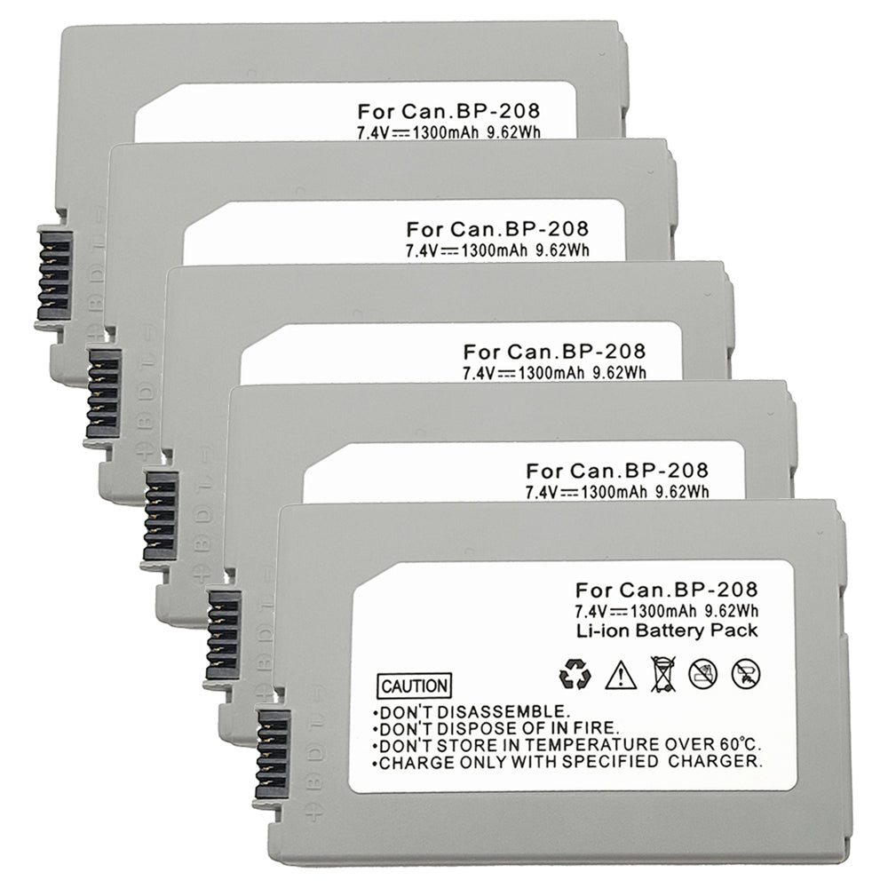 For Canon BP-208 Battery DC10 IViS DC22  MVX1Si 1300mAh Camera Batteries