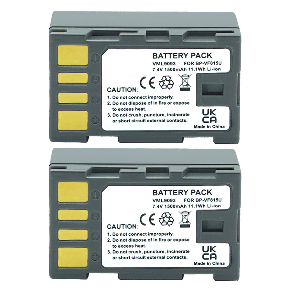 For JVC BN-VF815 Battery GZ-HD300AC, GZ-HD300AEK 1500mAh Camera Batteries