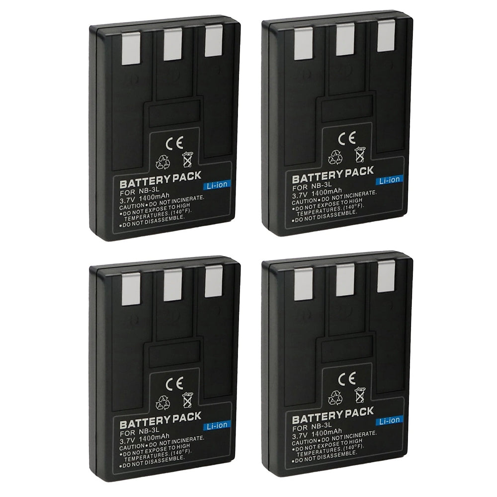 For Canon NB-3L PowerShot SD10 SD100 IXUS 700 IXY Digital 30 Battery 1400mAh Camera Batteries
