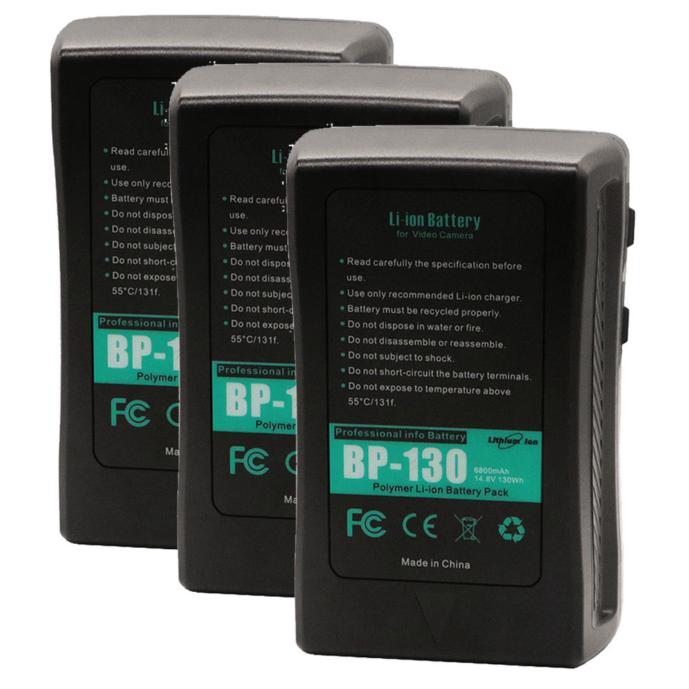 For Sony BP-130W Battery Broadcast Camera V-Mount V-Mount / V-Lock Battery BP-65H 8800mAh Camera Batteries