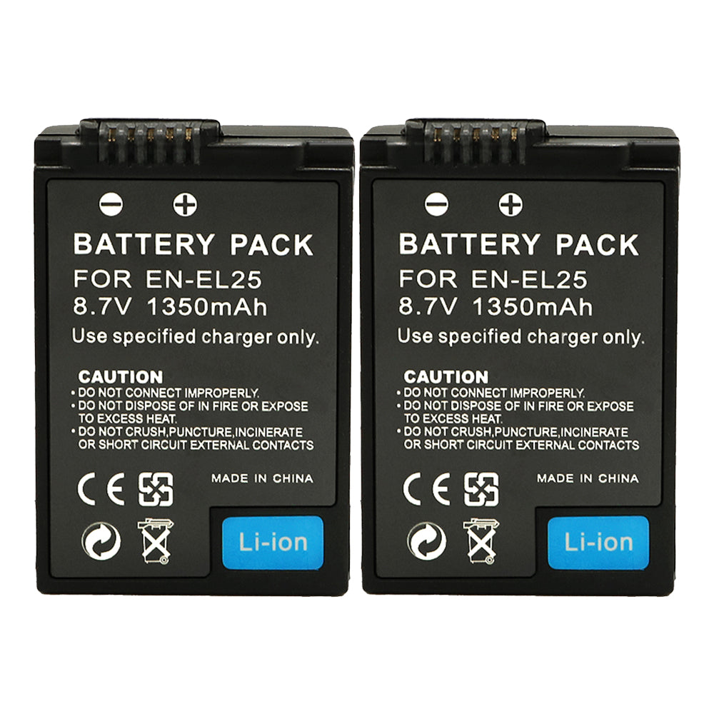 For Nikon EN-EL25 Battery MH-32 Charger and Nikon Z50, Z 50, Nikon Z FC Mirrorless, Z Series 1350mAh Camera Batteries