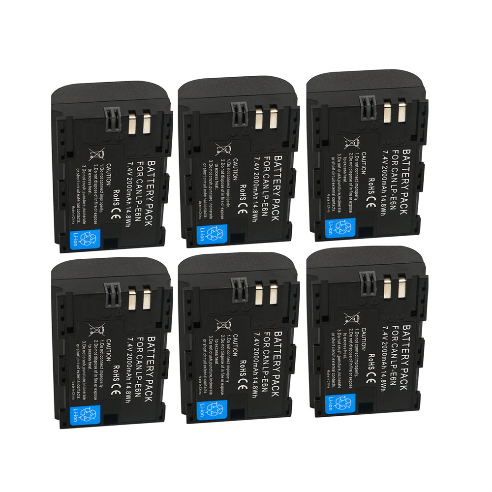 For Canon LP-E6N LPE6N Battery EOS 5DS 6D 60D 2000mAh Camera Batteries