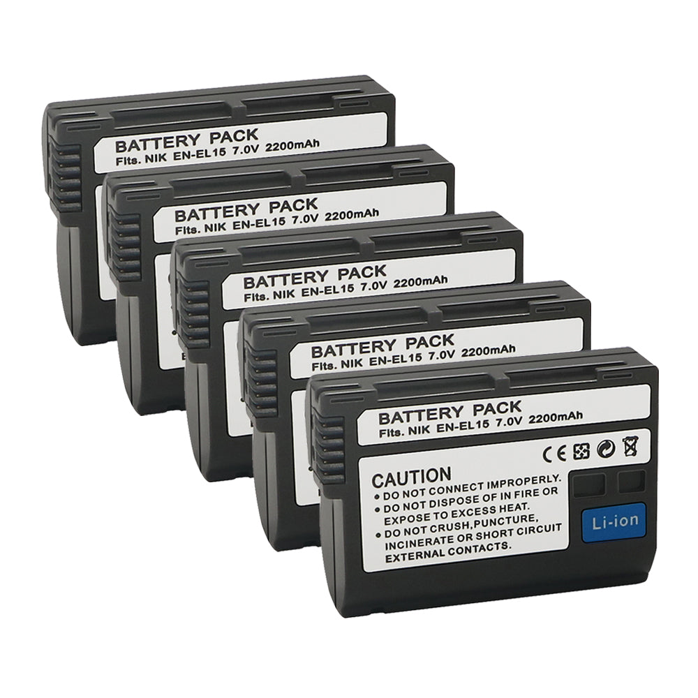 For Nikon EN-EL15A/15B/15C Battery  1 V1 D500  D600 D610  D750 D780  D800 D800E 2200mAh Camera Batteries