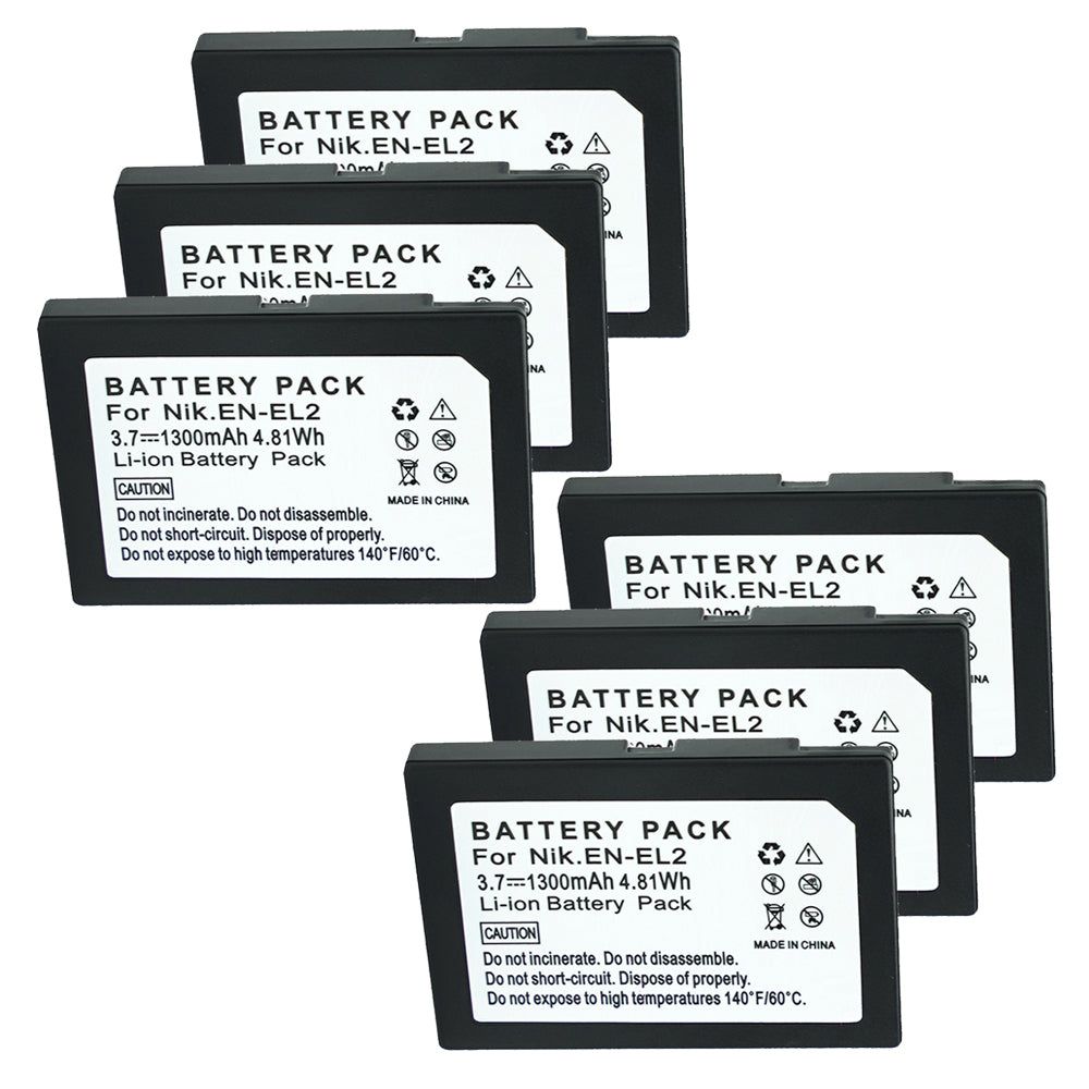 For Nikon EN-EL2 Battery Coolpix 3500, Coolpix SQ, Coolpix 2500 PN DDEN-EL2, 9904, BP-NKL2 1300mAh Camera Batteries
