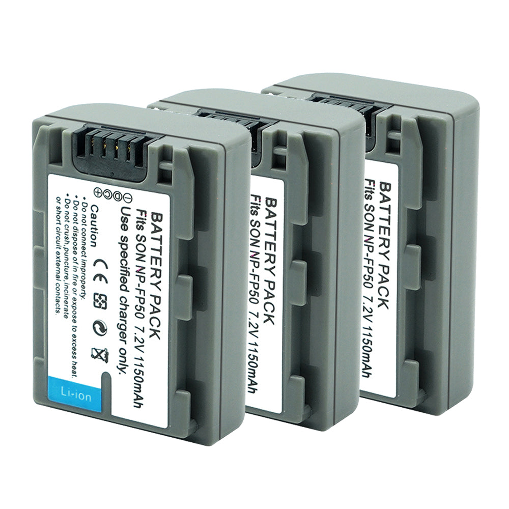 For Sony NP-FP50 Battery 1150mAh DCR-DVD103 DVD105 DVD202E DVD203 Camera Batteries