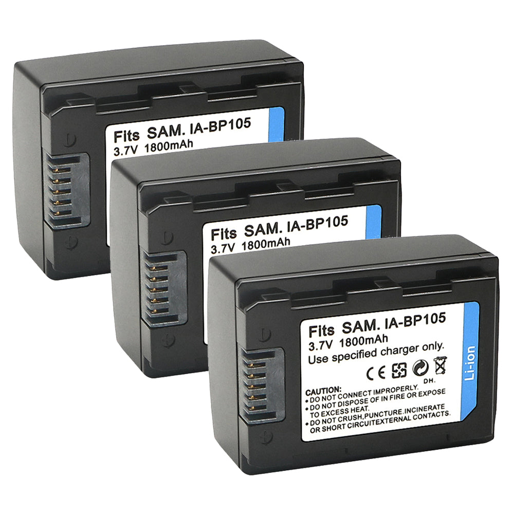 For Samsung IA-BP105R Battery HMX-F80, HMX-F90, HMX-F800, HMX-F900, SMX-F50, SMX-F53, SMX-F54, SMX-F500 1100mAh Camera Batteries