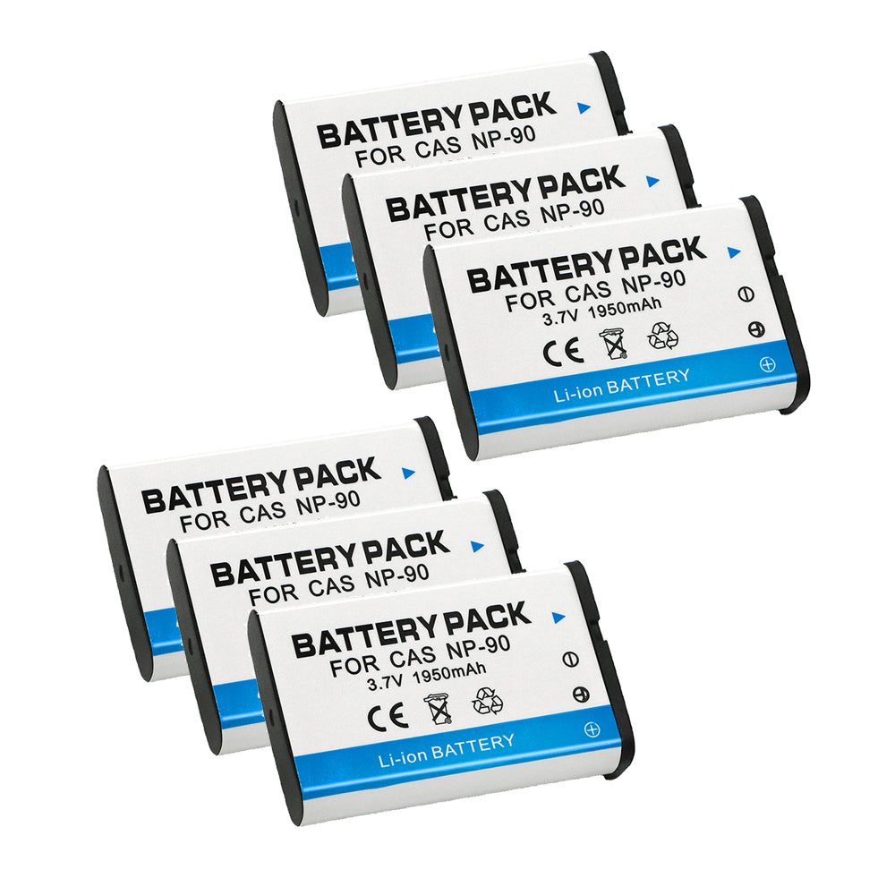 For Casio CNP-90 Battery NP-90DBA Casio BC-90L Charger, Casio Exilim EX-H20G, 1950mAh Camera Batteries