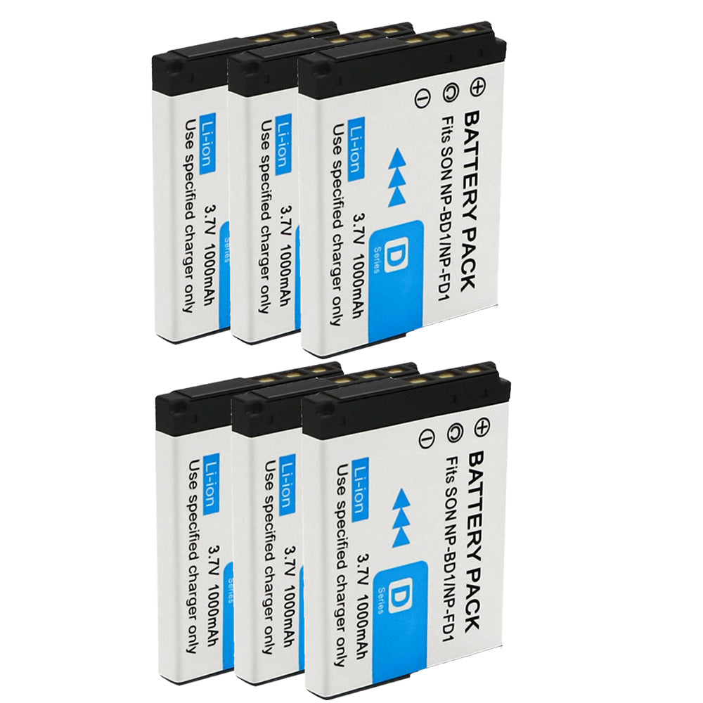 For Sony NP-BD1/NP-FD1 Battery Cyber-shot DSC-G3 T2 T70 TX1 1000mAh Camera Batteries