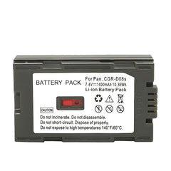 For Panasonic CGA-D08R, CGA-D08S, CGA-D08SE/1B, Battery Replacement CGA-D120, CGA-D120A/1B, CGA-D120E/1B, CGR-D08, CGR-D08A/1B, CGR-D08R, CGR-D08S, CGR-D08SE/1B 1400mAh Camera Batteries