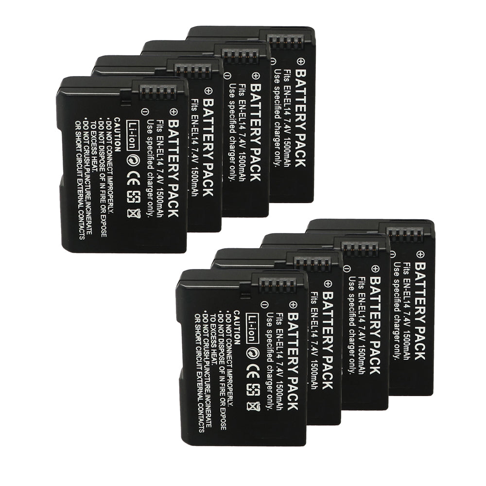 For Nikon EN-EL14 Battery Nikon D3300 DSLR D3400 DSLR D3500 DSLR D5100 DSLR D5200 DSLR 1500mAh Camera Batteries