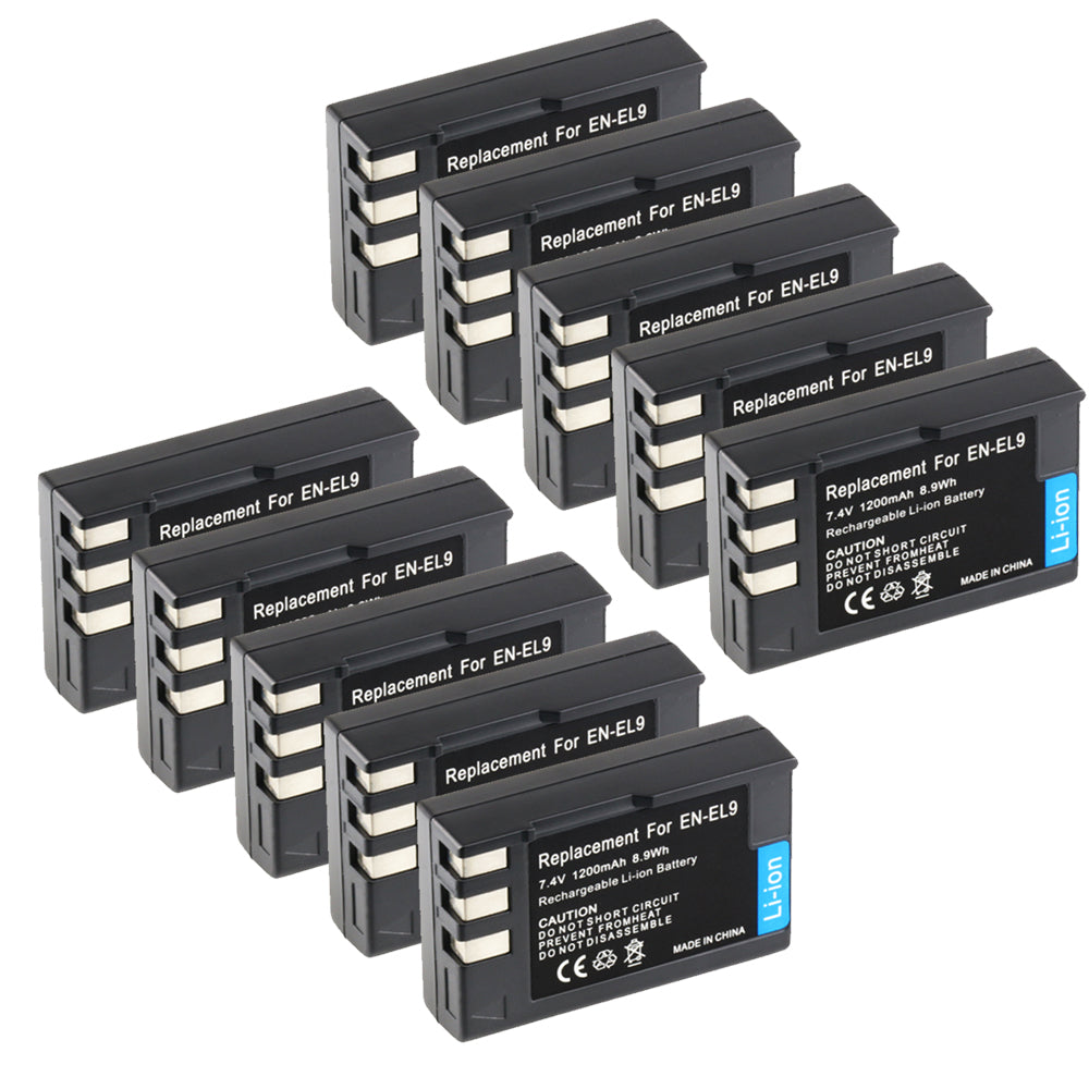 For Nikon EN-EL9 Battery D40, D40X, D60, D3000, D5000 1200mAh Camera Batteries