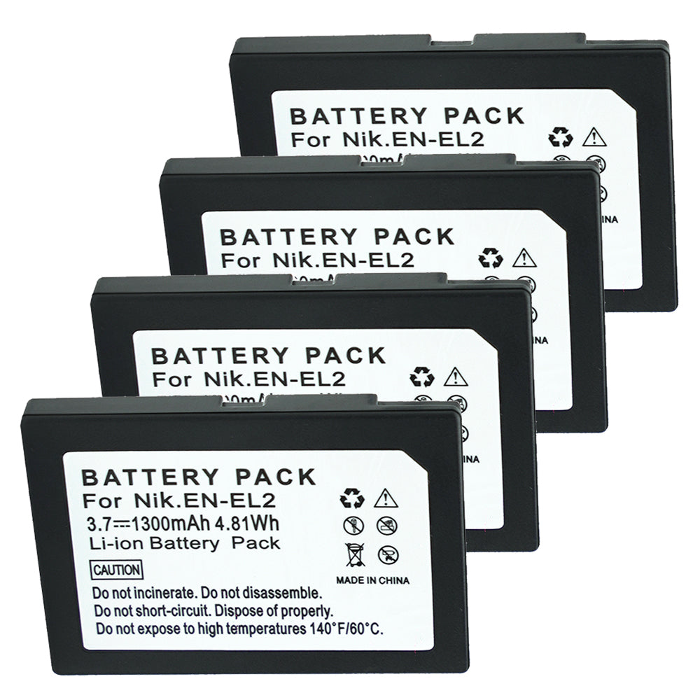 For Nikon EN-EL2 Battery Coolpix 3500, Coolpix SQ, Coolpix 2500 PN DDEN-EL2, 9904, BP-NKL2 1300mAh Camera Batteries