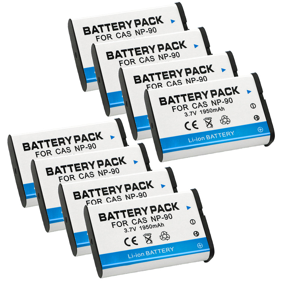 For Casio CNP-90 Battery NP-90DBA Casio BC-90L Charger, Casio Exilim EX-H20G, 1950mAh Camera Batteries