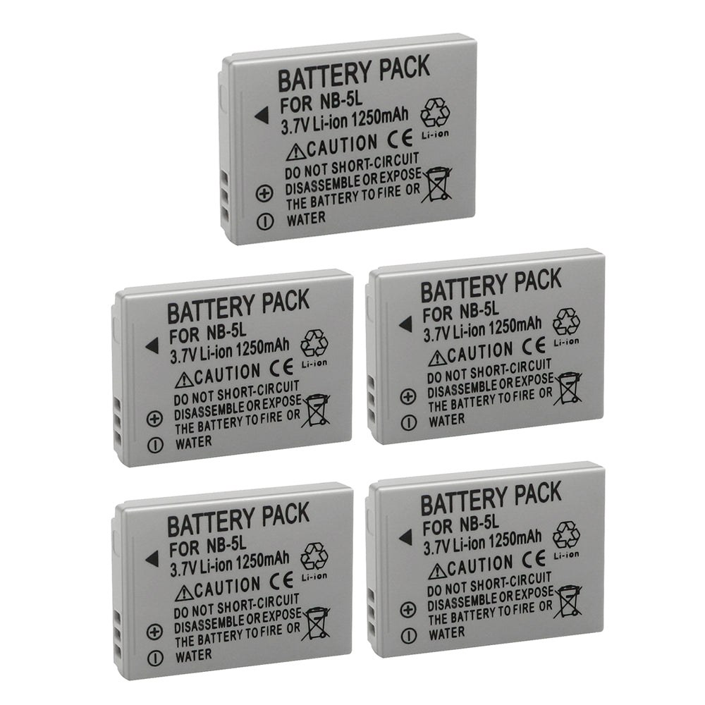 For Canon NB-5L Battery PowerShot S100 SD700 IS SX200 IS 1250mAh Camera Batteries