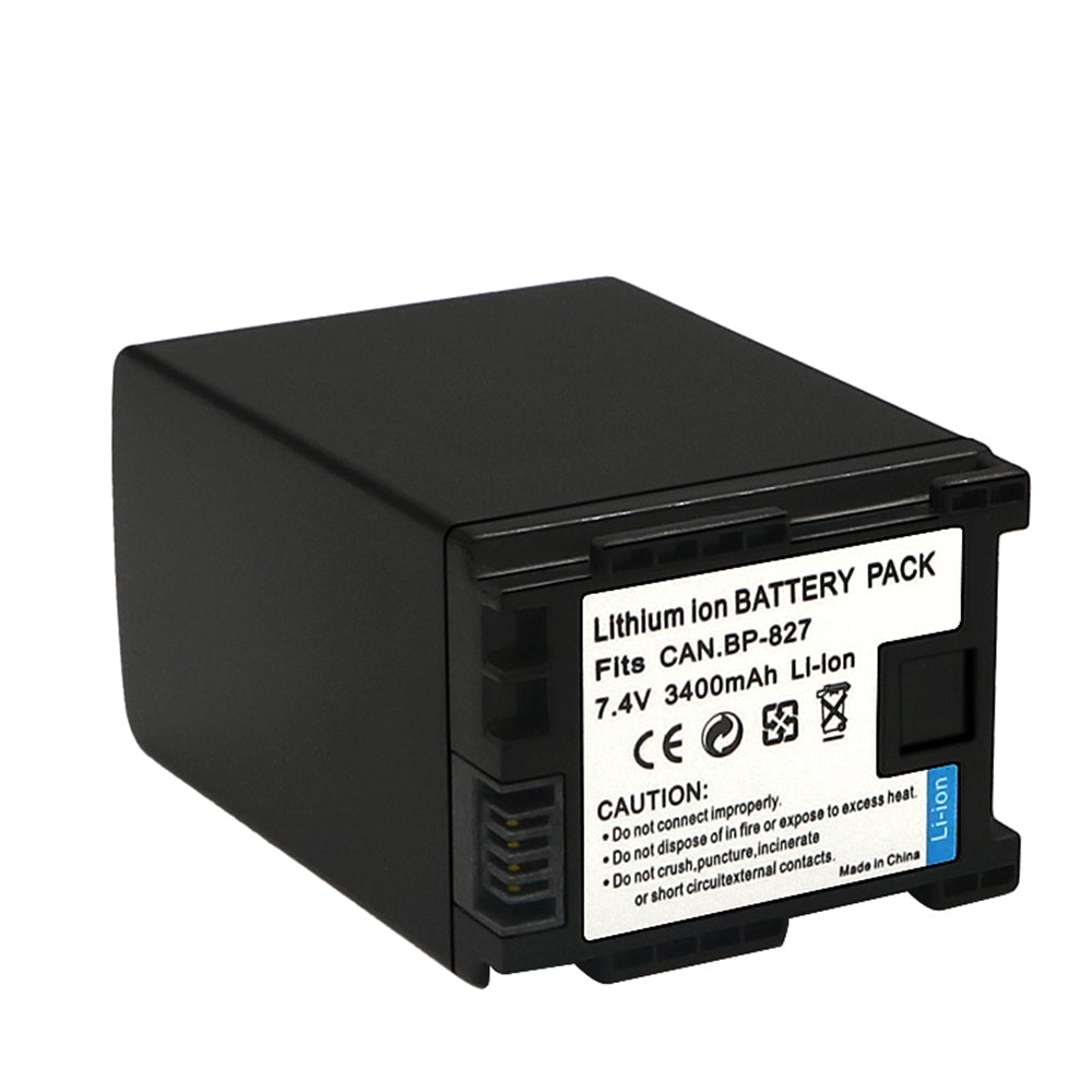 For Canon BP-827 Battery FS10 FS11 VIXIA HF G10 HFG10 3400mAh Camera Batteries