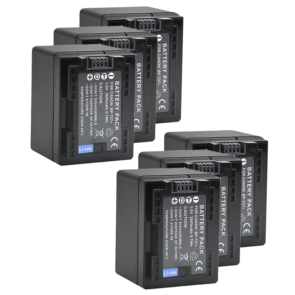 For Canon BP-727 Battery VIXIA HF M50 HFM52 HFR32 HFR32 2685mAh Camera Batteries