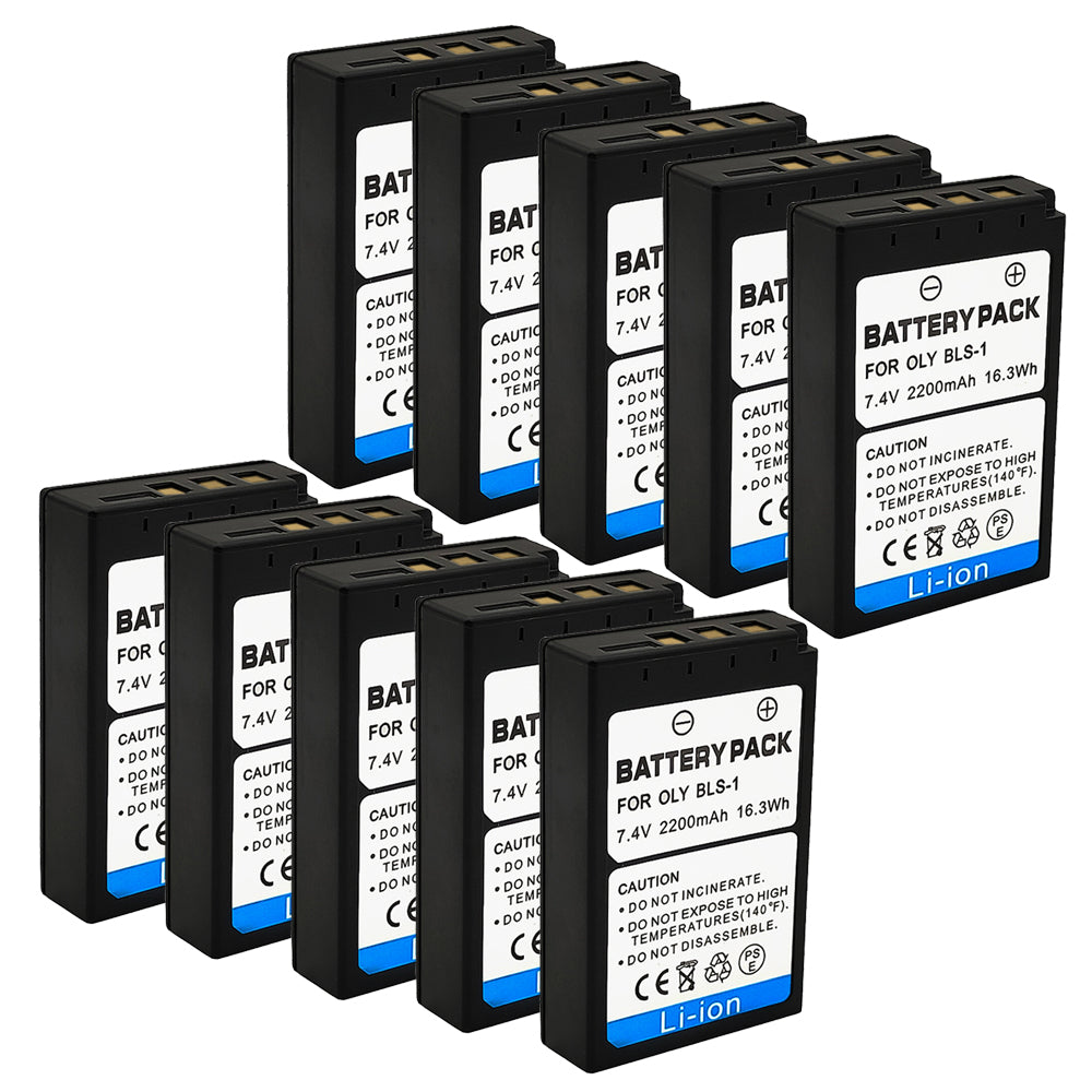 For Olympus BLS-1 Battery + BCS-1 Charger E-410, E-420, E-P1, E-P2 – 2200mAh Camera Batteries