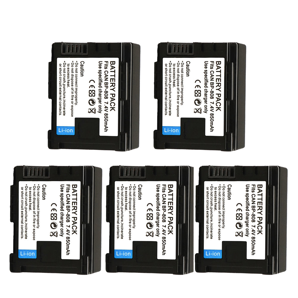 For Canon BP-808 BP-809 Battery FS10, FS11, FS20 VIXIA HF M30 850mAh Camera Batteries