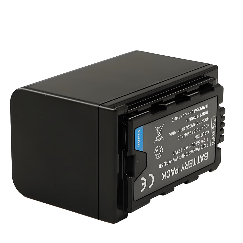 For Panasonic VW-VBD58 VBR59 Battery AG-VBR59, BGH1, HC-X1, HC-X1500, HC-X2000, AG-CX10, AG-CX350, AG-UX180, 5800mAh Camera Batteries