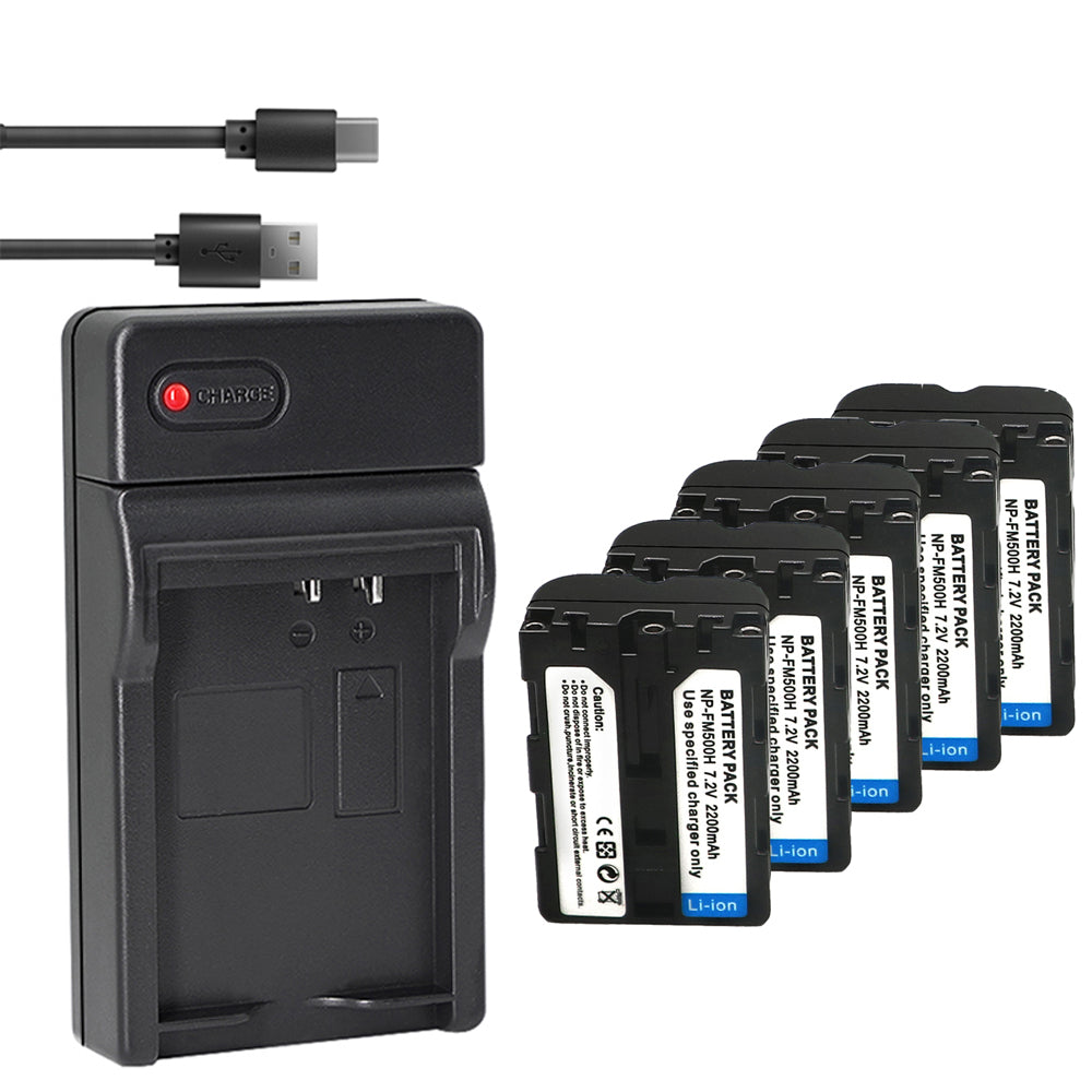 Battery X2 & LCD USB Charger for Sony NP-FM500H Alpha SLT A57 A58 A65 A77 A99 A77V A77II DSLR-A100 A200 A350 A450 A500 A550 A700 A850 A900 Alpha A99 II CLM-V55 DSLR A100 A200 A560 A580 A58