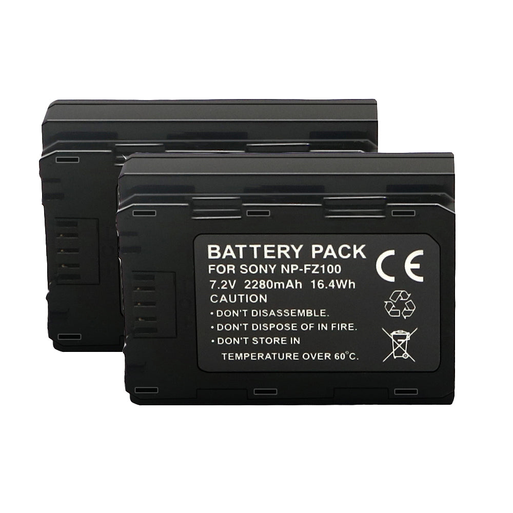 For Sony NP-FZ100 Battery A7iii  A7IV, Sony A7 III Alpha A 9R 2280mAh Camera Batteries