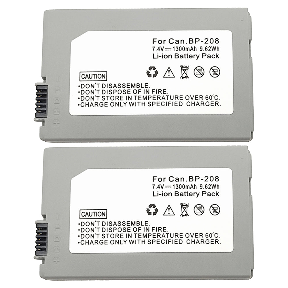 For Canon BP-208 Battery DC10 IViS DC22  MVX1Si 1300mAh Camera Batteries