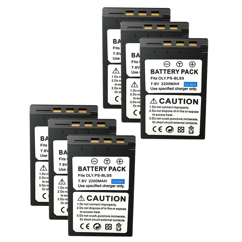 For Olympus BLS-5, BLS-50, PS-BLS5 Battery OM-D E-M10, Pen E-PL2, E-PL5 2200mAh Camera Batteries