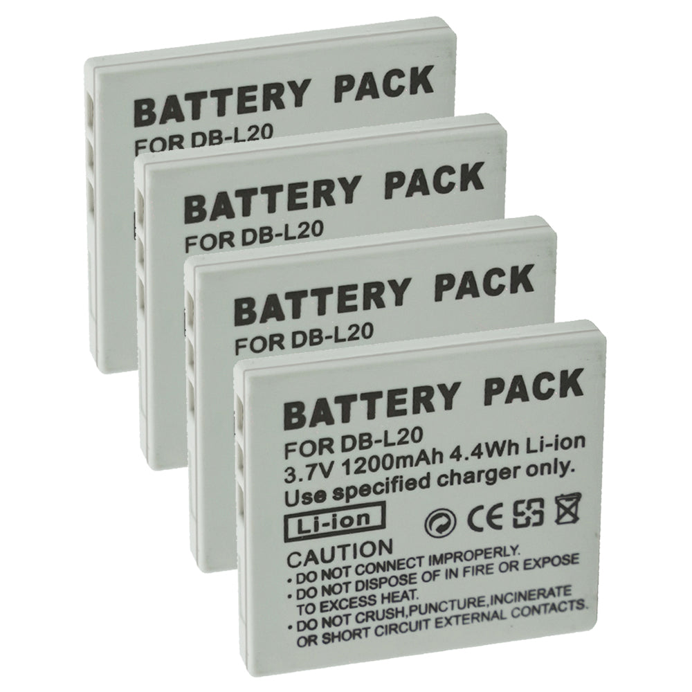 For Sanyo Camera Battery DB-L20 3.7V 1200mAh Batteries