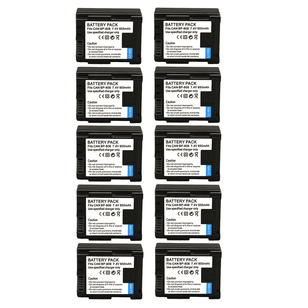 For Canon BP-808 BP-809 Battery FS10, FS11, FS20 VIXIA HF M30 850mAh Camera Batteries