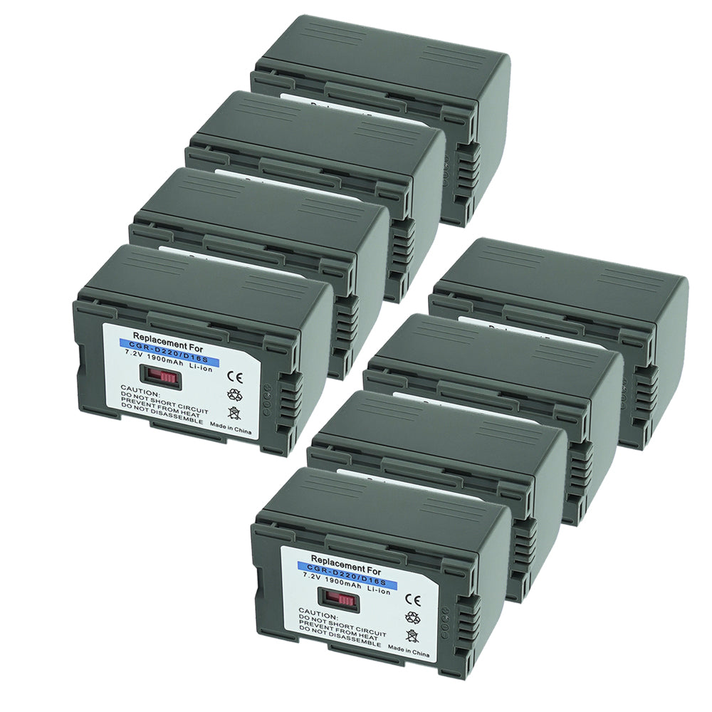 For Panasonic D16S/D220 CGR-D28 Battery  Cga Cgr-d08 D16 D08s D16s D28s 1900mAh Camera Batteries
