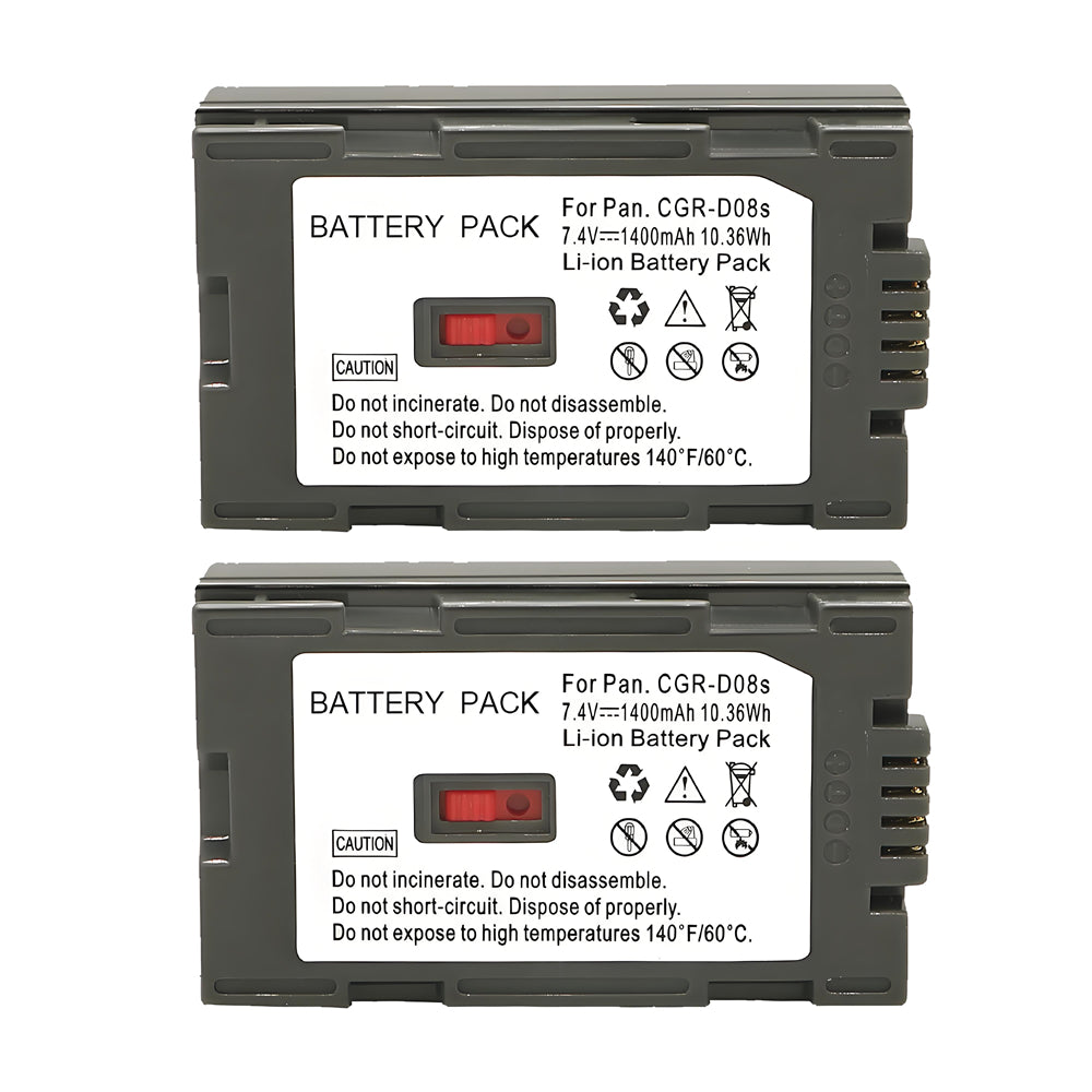 For Panasonic CGA-D08R, CGA-D08S, CGA-D08SE/1B, Battery Replacement CGA-D120, CGA-D120A/1B, CGA-D120E/1B, CGR-D08, CGR-D08A/1B, CGR-D08R, CGR-D08S, CGR-D08SE/1B 1400mAh Camera Batteries