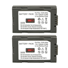 For Panasonic CGA-D08R, CGA-D08S, CGA-D08SE/1B, Battery Replacement CGA-D120, CGA-D120A/1B, CGA-D120E/1B, CGR-D08, CGR-D08A/1B, CGR-D08R, CGR-D08S, CGR-D08SE/1B 1400mAh Camera Batteries
