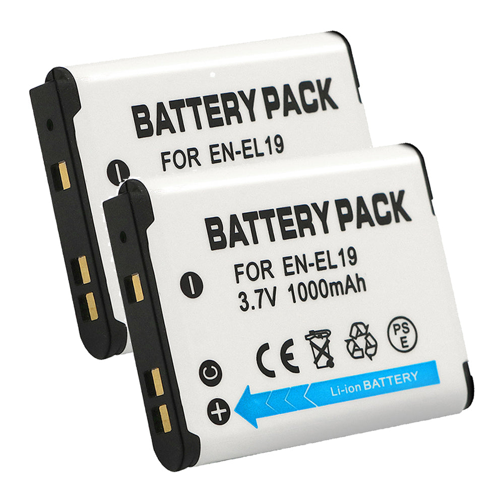 For Nikon EN-EL19 Battery Coolpix S6700, Coolpix S6800, Coolpix S6900 1000mAh Camera Batteries