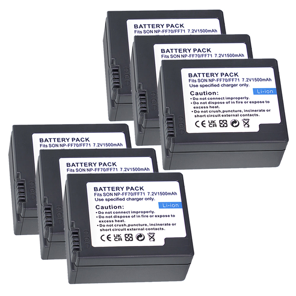For Sony NP-FF70 NP-FF71 NP-FF71S Battery DCR-HC1000, DCR-HC1000E 1500mAh Camera Batteries