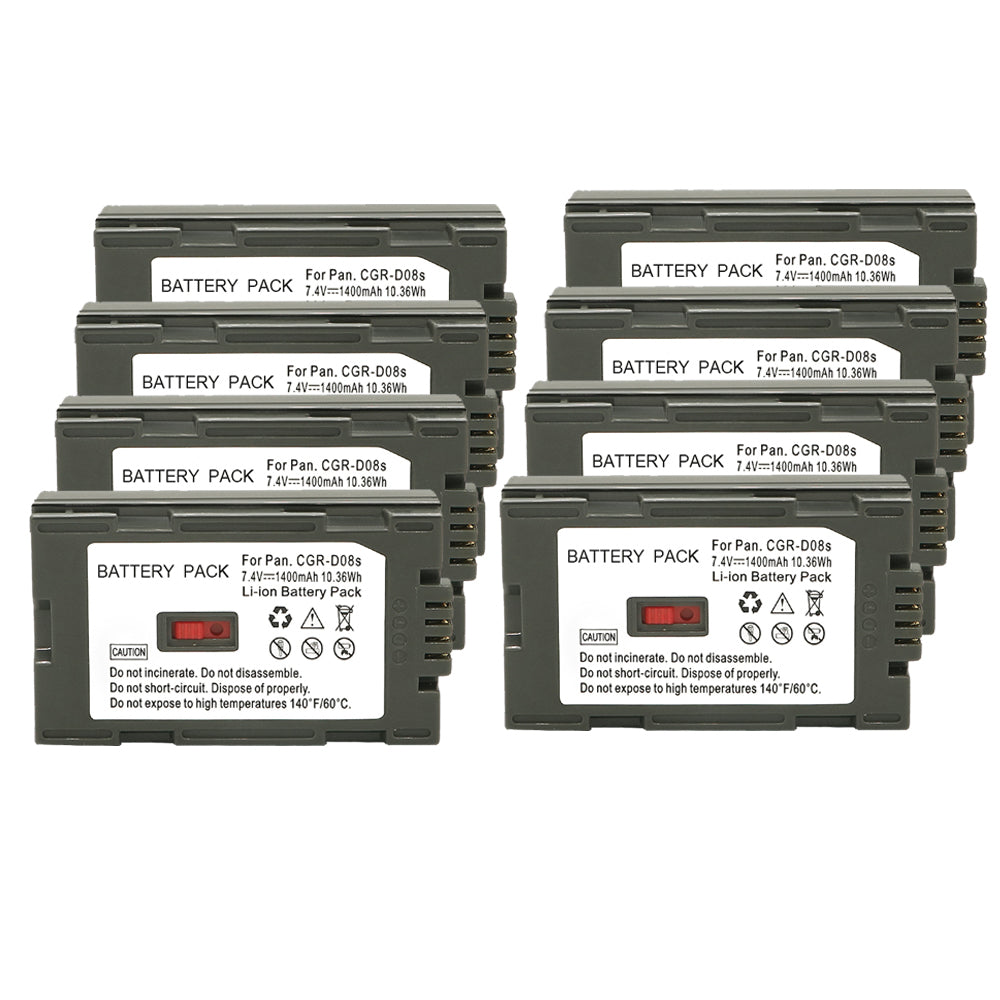 For Panasonic CGA-D08R, CGA-D08S, CGA-D08SE/1B, Battery Replacement CGA-D120, CGA-D120A/1B, CGA-D120E/1B, CGR-D08, CGR-D08A/1B, CGR-D08R, CGR-D08S, CGR-D08SE/1B 1400mAh Camera Batteries