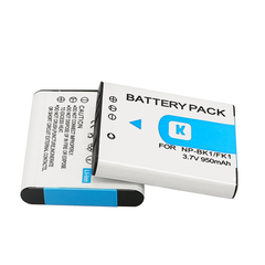 Battery (X2) & Slim USB Charger for Sony NP-BK1, NPBK1 and Cybershot DSC-W180, DSC-W190, DSC-W370, DSC-S750, DSC-S780, DSC-S950, DSC-S980, Webbie MHS-CM1 HD, MHS-PM1, MHS-PM5, Bloggie MHS-CM5