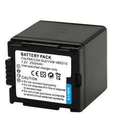 For Panasonic CGA-DU21 Battery Replacement CGA-DU06, CGA-DU07, CGR-DU07, CGA-DU12, CGR-DU12, CGA-DU14, CGR-DU14, CGA-DU21 NV-GS37, NV-GS38, NV-GS40, NV-GS44 2500mAh Camera Batteries