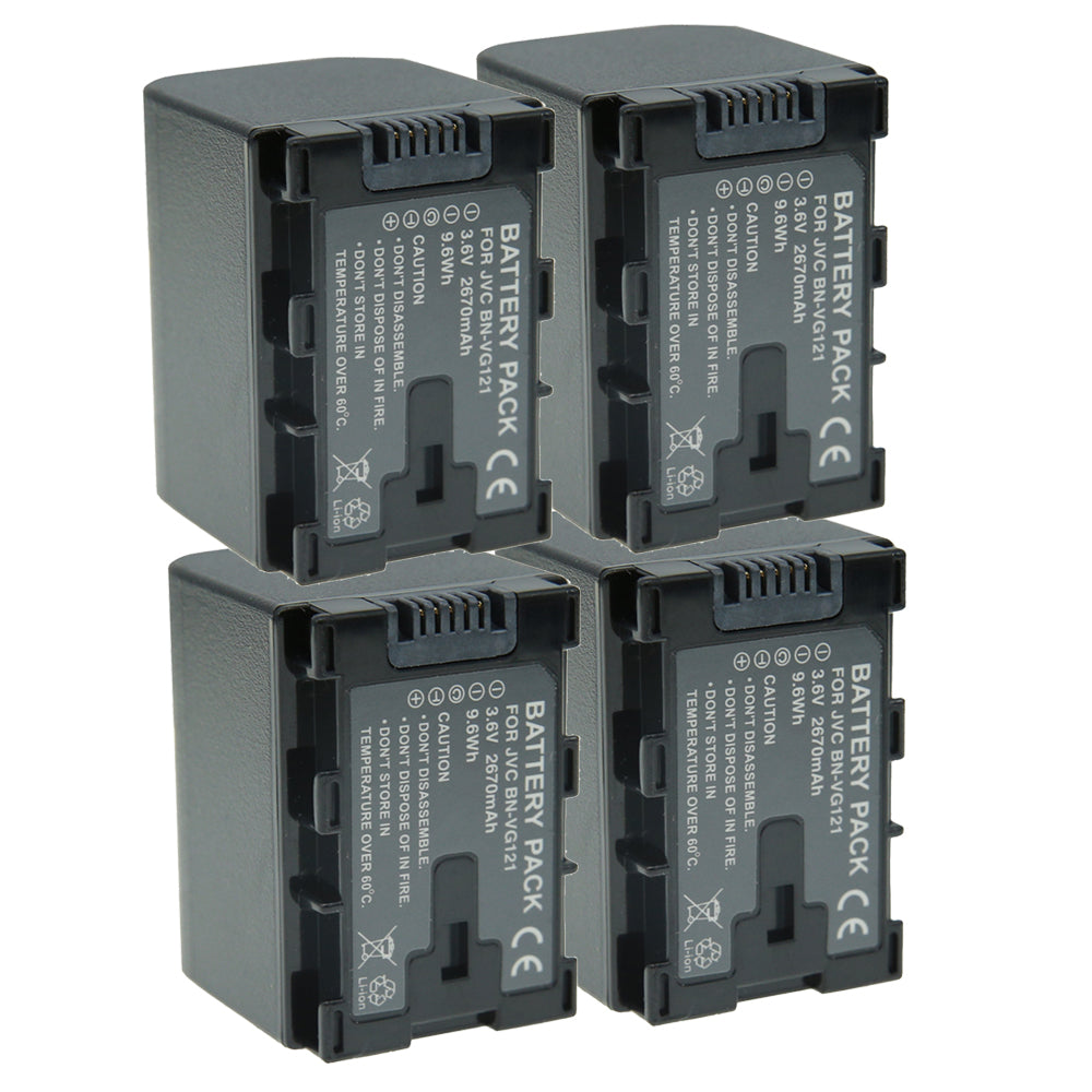 For JVC Camera Battery BN-VG121 3.6V 2670mAh Batteries