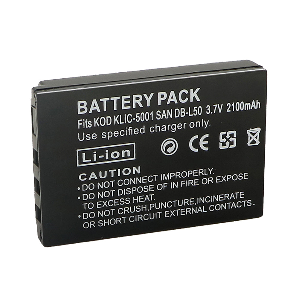 For Kodak Camera Battery KLIC-5001 3.7V 2100mAh Batteries
