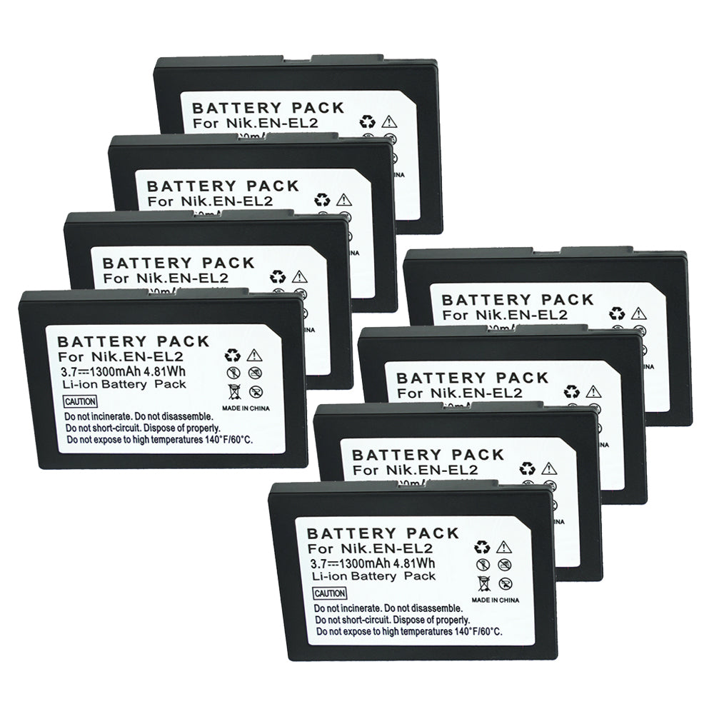 For Nikon EN-EL2 Battery Coolpix 3500, Coolpix SQ, Coolpix 2500 PN DDEN-EL2, 9904, BP-NKL2 1300mAh Camera Batteries