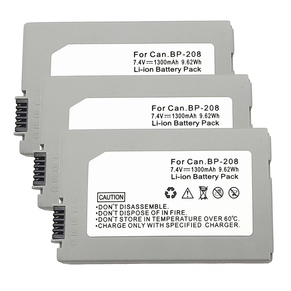 For Canon BP-208 Battery DC10 IViS DC22  MVX1Si 1300mAh Camera Batteries