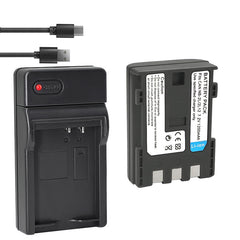 Power Battery (2-Pack) and Charger for Canon NB-2L, NB-2LH, BP-2L5, BP-2LH and Canon DC301, DC310, DC320, DC330, DC410, DC420, Elura 40, 50, 60, 65, 70, 80, 85, 90, EOS 350D, 400D, Digital Rebel XT, XTi, FV500, FVM20, FVM30, FVM100, FVM200, HG10, HV20, HV