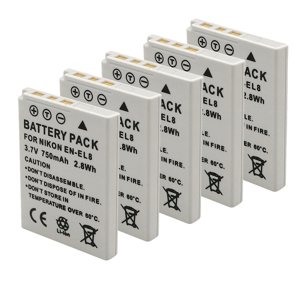 For Nikon EN-EL8 Battery Nikon Coolpix P1 P2 Coolpix S1 S2 S3 S5 S6 S7 Coolpix S50 S50c 750mAh Camera Batteries